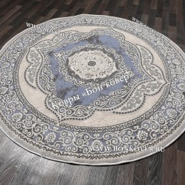 Круглый ковер в гостиную дизайн 01 Синий