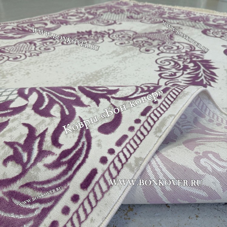 Ковер Медальон Для Гостиной Дизайн 30543 Сиреневый